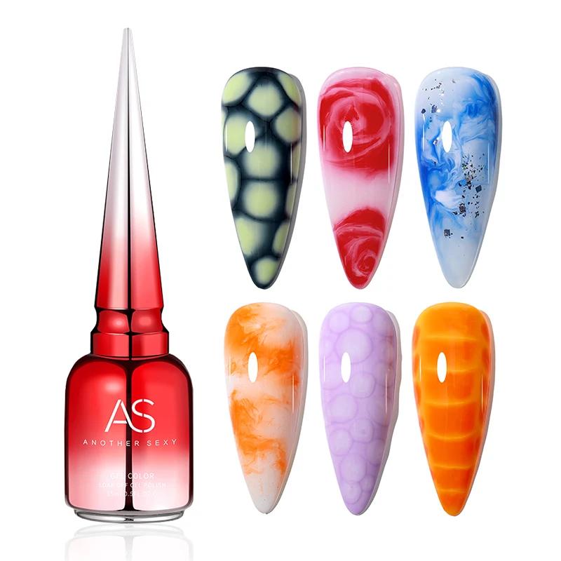 Esmalte de Gel AS Clear Blooming, 15ml, UV LED, esmalte de uñas para efecto de extensión, barniz de pintura de Gel de mármol, capa Base superior