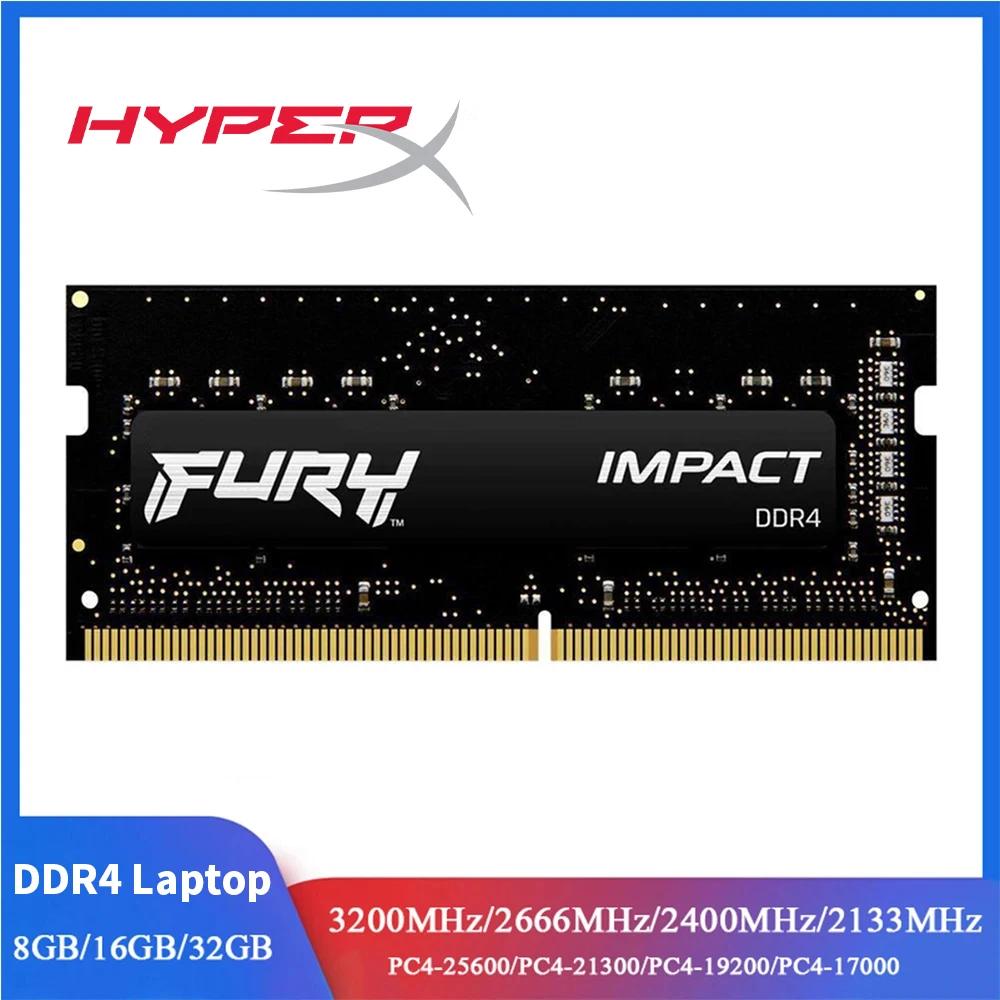 Hyperx FURY Impact DDR4 RAM 16GB 8GB 3200MHz 2400MHz 2666MHz Memoria SODIMM 260Pin SODIMM PC4-19200 21300 25600 DDR4 Notebook RAM