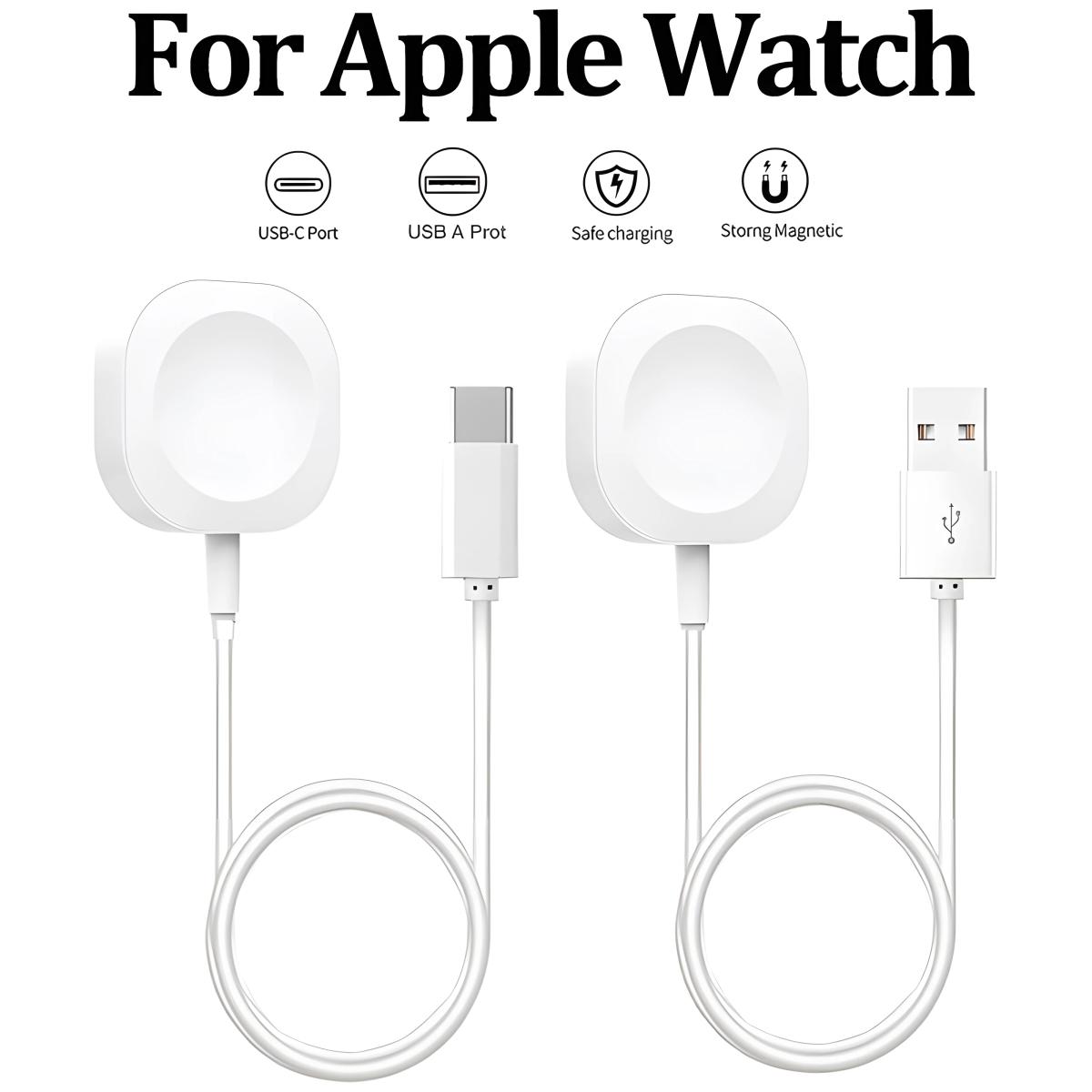 Cargador rápido USB A inalámbrico magnético 2024 para Apple Watch Ultra Series 9 8 7 6 SE tipo C Cable de carga para iWatch Series 5 3 2