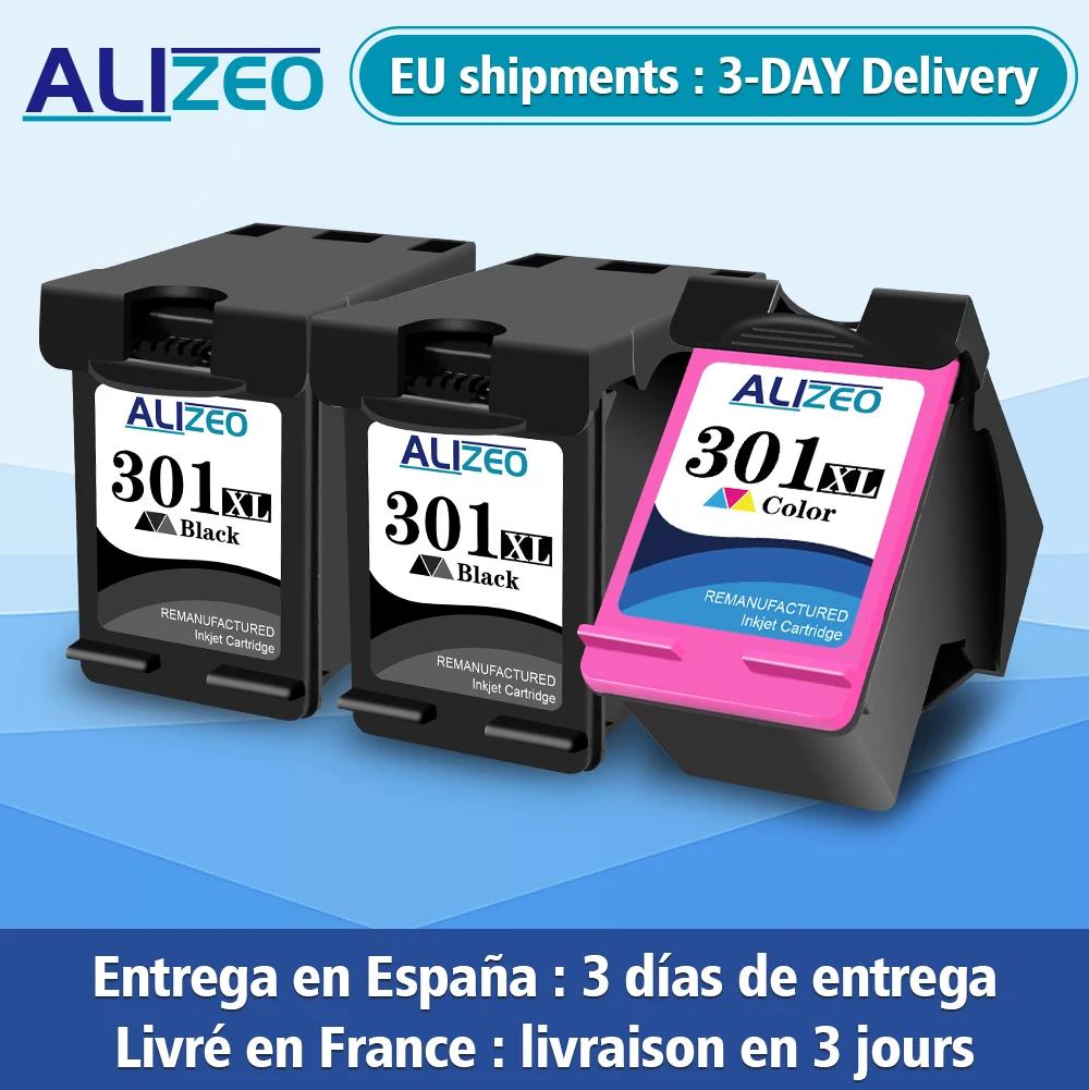 Alizeo Ink Cartridge 301XL  For HP 301 XL  Remanufactured Replacement  Deskjet 1000 1010 1011 1012 1050 1051 1055 1056 1050a