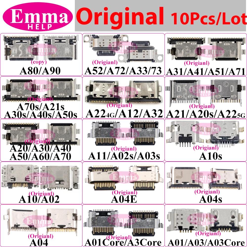 EmmaHelp10un Original Pin de carga para Samsung Galaxy A12 A10s A21s A11 A01Core A02s A03s A04s A04e A 20s A30s A50s A70s A22 A32 5G A31 A21 A51 A71 A70 A50 A32 A52 A72 puerto de carga tipo c centro conector de carga