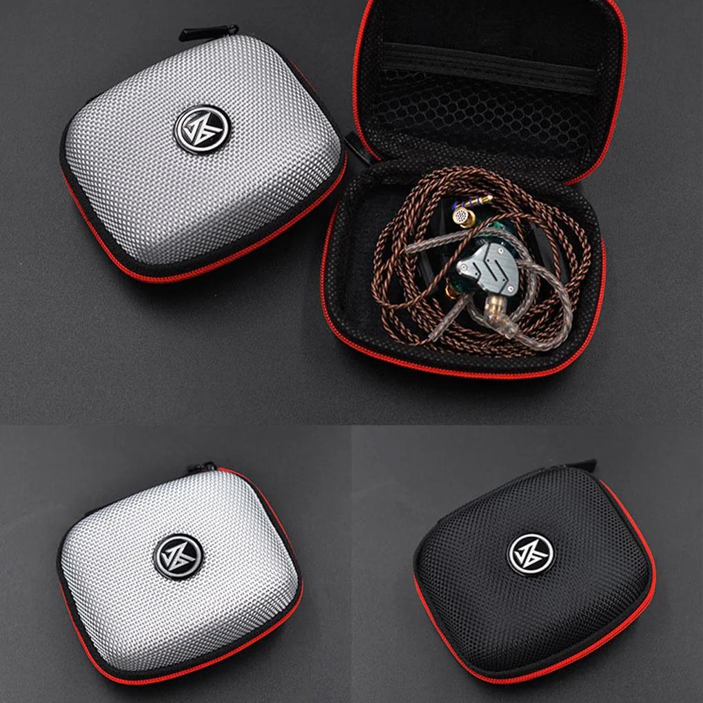 KZ-estuche cuadrado para auriculares Bluetooth, estuche de compresión portátil, estuche de almacenamiento, bolsa con cremallera EVA con logotipo