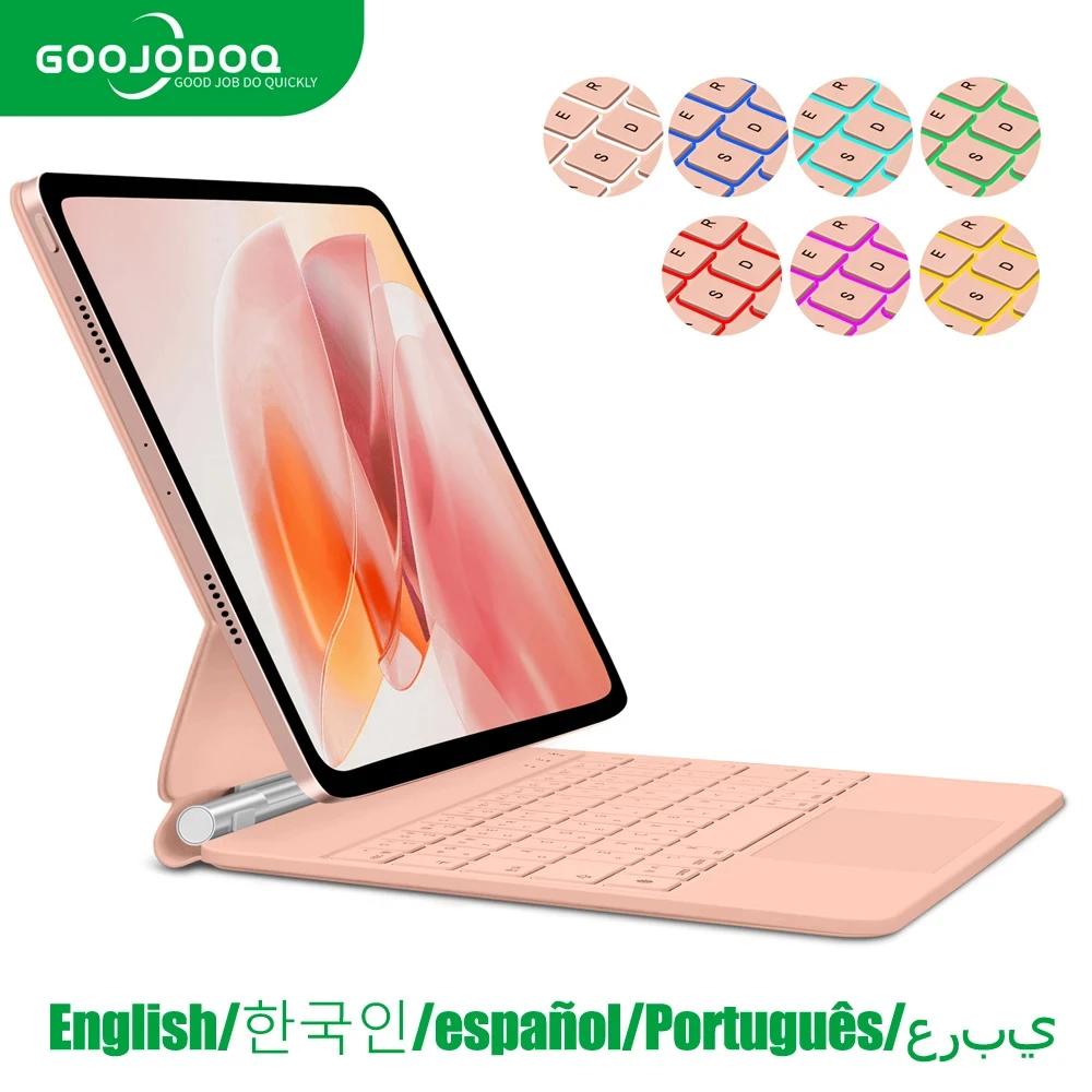 GOOJODOQ teclado mágico para iPad Pro 11 pulgadas 4a/3a/2a/1a generación iPad Air 6 11 2024 Air4 Air 5 soporte flotante teclado Bluetooth